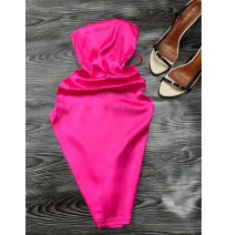 Robe Courte Bustier Rose Fuchsia en Satin - Effet Drapé GlamourTenue de soirée